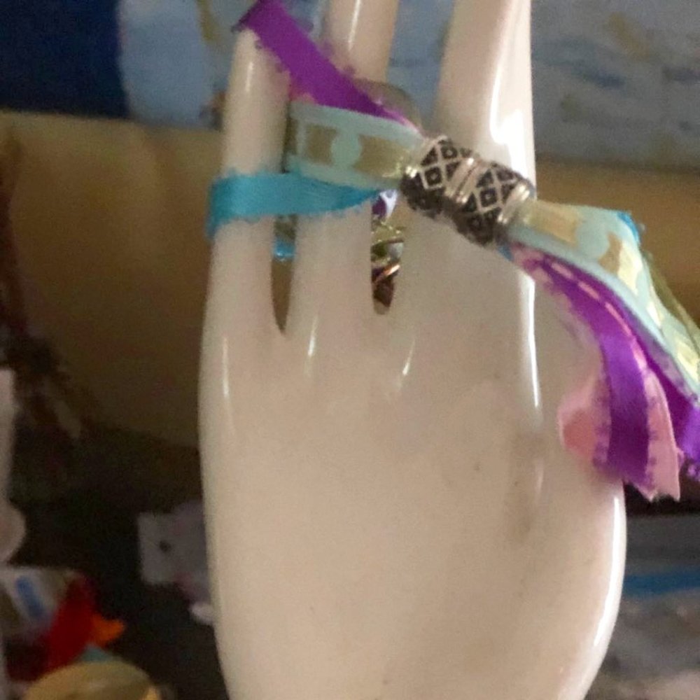 Silk and ribbon bracelet